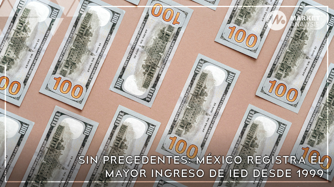 Sin precedentes: México registra el mayor ingreso de IED desde 1999