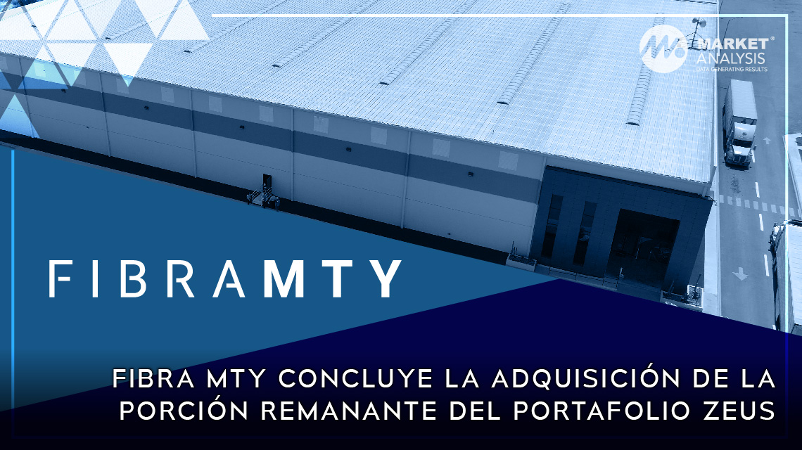 Fibra Mty concluye la adquisición de la porción remanante del portafolio Zeus