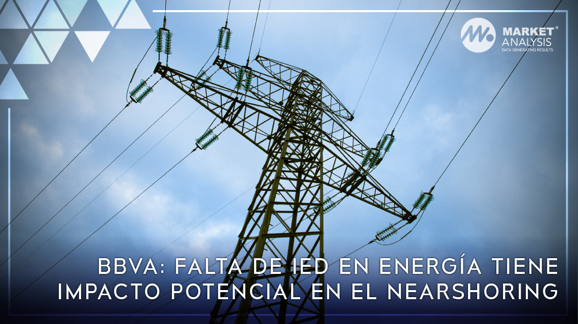 BBVA: Falta de IED en energía tiene impacto potencial en el nearshoring