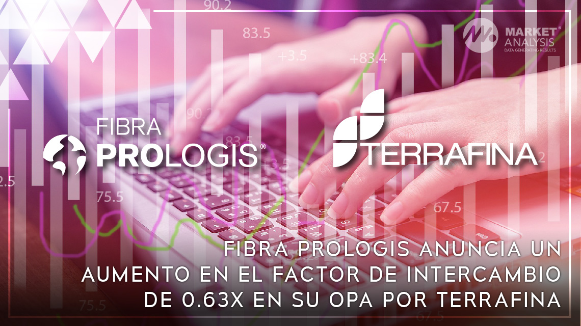 FIBRA Prologis anuncia un aumento en el factor de intercambio de 0.63x en su OPA por Terrafina