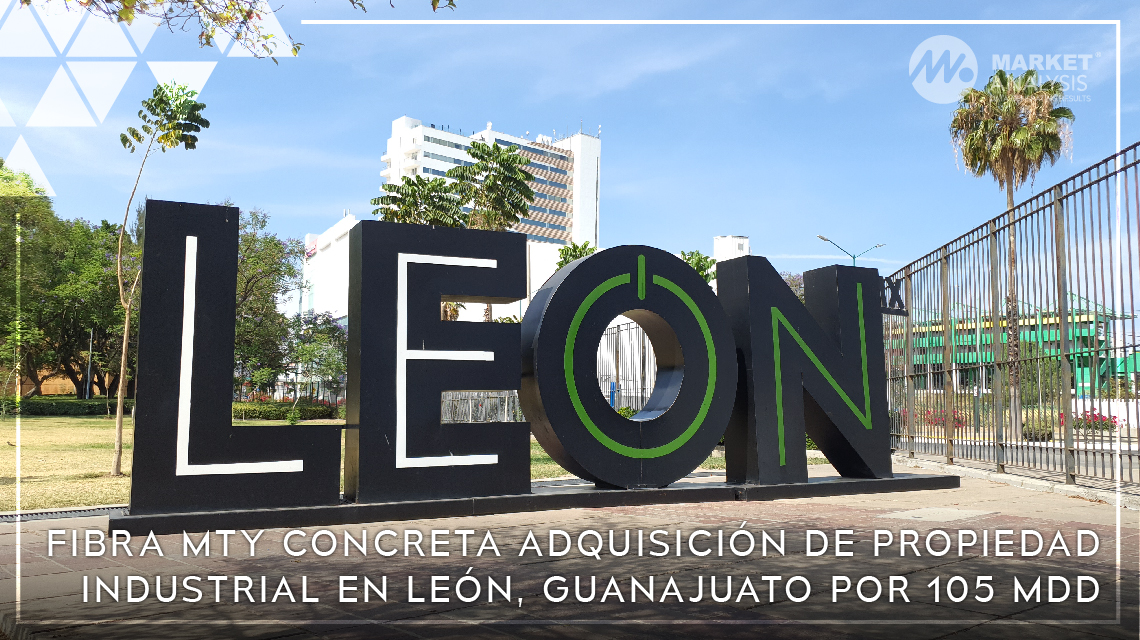 Fibra Mty concreta adquisición de propiedad industrial en León, Guanajuato por 105 MDD